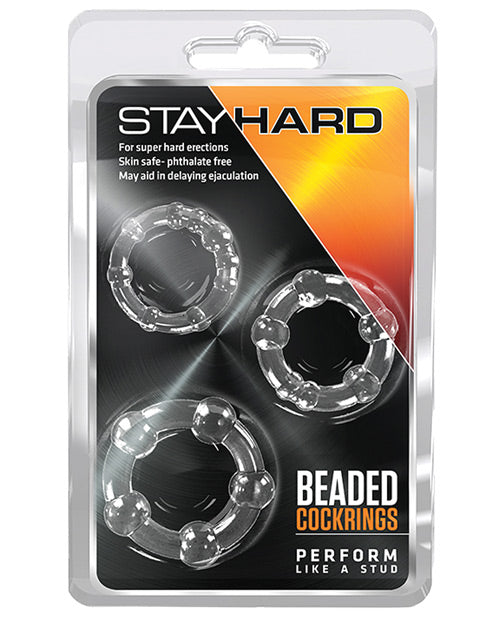 Blush Beaded Cock Rings - 3 Pack