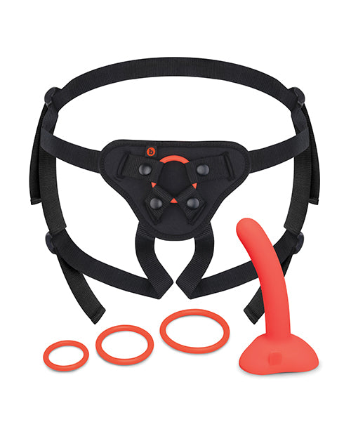 b-vibe Beginner Strap-On Harness Set - With 5” Silicone Dildo Peg