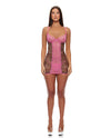 Animal Instincts Mesh Chemise & Panty - Pink Leopard LG