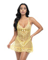 Valentine Lacey Babydoll w/G-String - Pale Banana SM