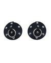 Rouge Leather Studded Nipple Covers - Black