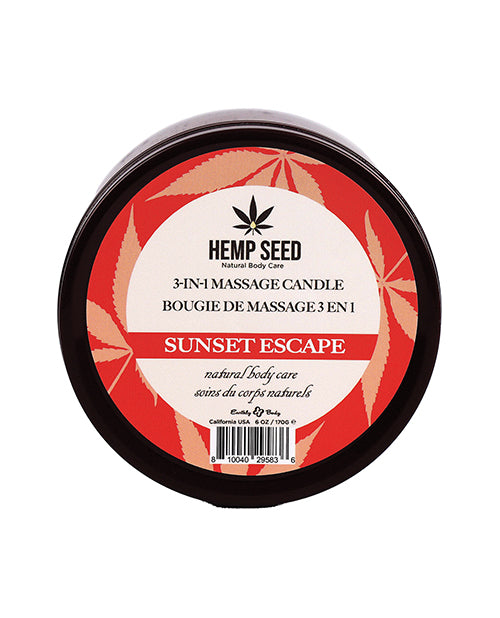 Earthly Body Summer 2023 3 in 1 Massage Candle - 6 oz Sunset Escape