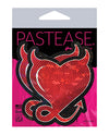 Pastease Premium Premium Devil Glitter Hearts w/Horns & Tail - Red O/S