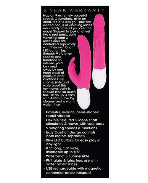 Adam & Eve Realistic Rabbit Dual Stimulator - Pink