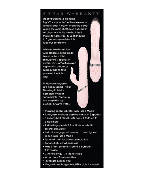 Adam & Eve Eve's Thrusting Rabbit w/Orgasmic Beads - Pink