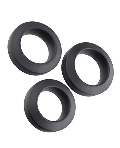 Adam & Eve Adam's 3 pc Penis Ring Set - Black