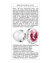 Adam & Eve Pink Gem Glass Plug - Medium