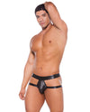 Zeus Wet Look Brief Style Jock Strap Black O/S