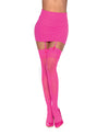 Sheer Thigh Highs w/Back Seam Hot Pink O/S
