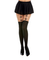 Nude Nylon Pantyhose w/Knitted Thigh High Stockings Black O/S