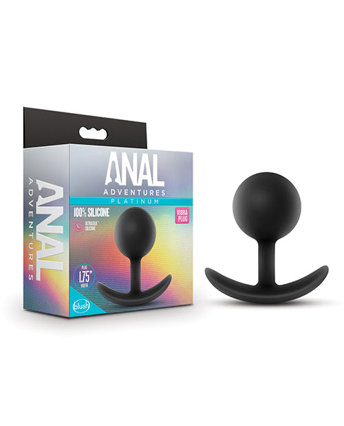 Blush Anal Adventures Platinum Silicone Vibra Black Plug - Assorted Sizes