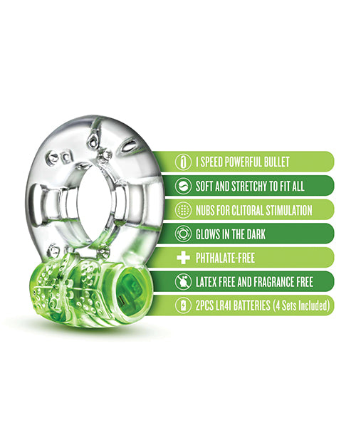 Blush Play with Me Arouser Vibrating C Ring - Green