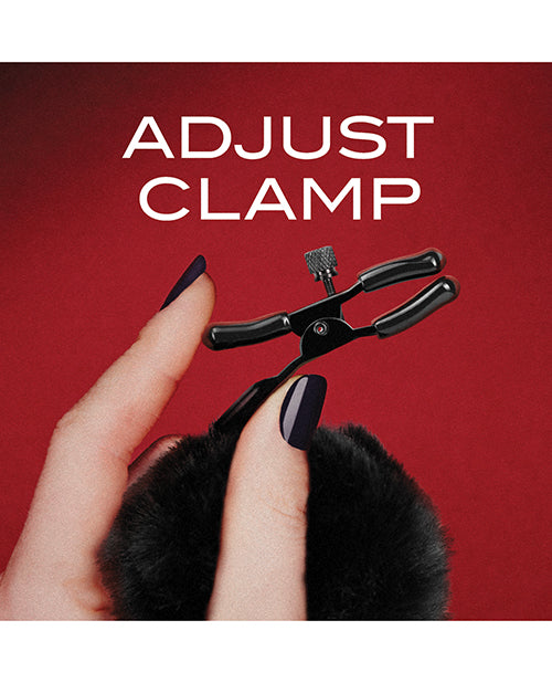 Blush Noir Pom Adjustable Nipple Clamps - Black