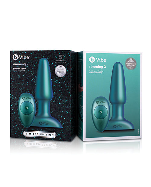 b-Vibe 5 Year Anniversary Collection Rimming 2 Rotating & Vibrating Remote Control Plug Set - Spa