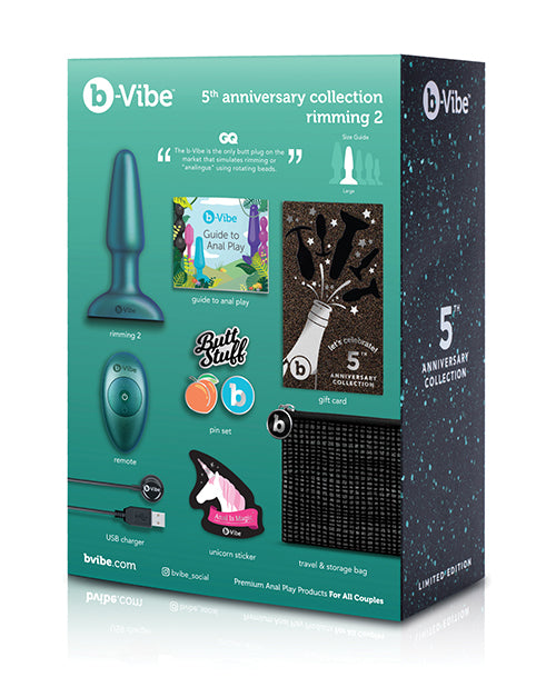 b-Vibe 5 Year Anniversary Collection Rimming 2 Rotating & Vibrating Remote Control Plug Set - Spa