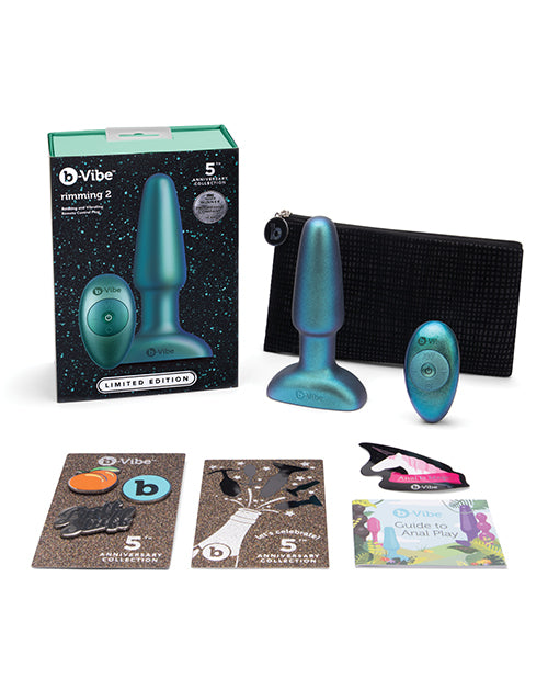 b-Vibe 5 Year Anniversary Collection Rimming 2 Rotating & Vibrating Remote Control Plug Set - Spa