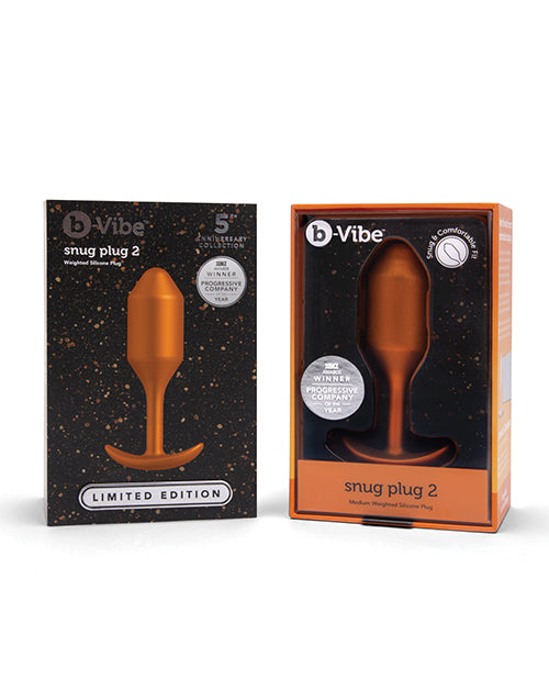b-Vibe 5 Year Anniversary Collection Snug Plug 2 Weighted Silicone Plug Set - Sunburst