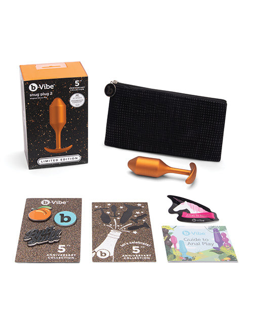 b-Vibe 5 Year Anniversary Collection Snug Plug 2 Weighted Silicone Plug Set - Sunburst
