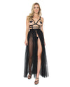 Elastic Cage Bodice & Double Layer Tulle Dress Black O/S