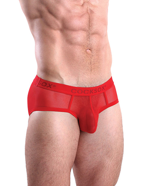 Cocksox Mesh Contour Pouch Sports Brief Fiery Red MD