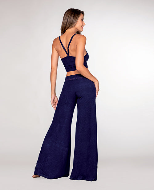 Soft Rib Knit Jersey Pajama Camisole & Wide Leg Pant - Nocturnal
