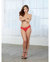 Stretch Lace Thong w/Stretch Lace Waistband Red O/S
