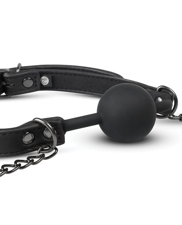 Easy Toys Ball Gag w/Nipple Clamps - Black