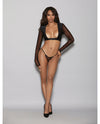Lingerize Long Sleeve Top (Customize w/Your Favorite Bra) w/G-String Black S/M
