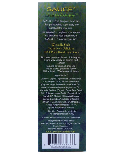 Sauce Coconut Massage Oil - 2 oz Sloe Comfortable Screw