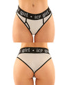 Vibes Buddy Pack Icy Girl Metallic Boy Brief & Lace Thong Black L/XL