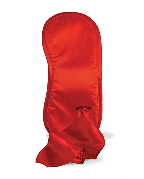 Naughty List Gift Satin Blindfold Wrist & Ankle Sash - Red