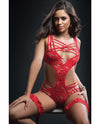 Caged Teddy & Lace Garters Black O/S