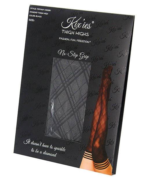 Kix'ies Tiffany Diamond Thigh High Black A