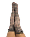 Kix'ies Lori Plaid Thigh Highs Tan D
