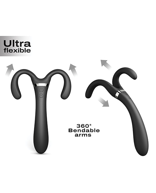 =Dorcel Infinite Joy Bendable Forked Vibrator - Black