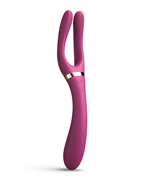 =Dorcel Infinite Joy Bendable Forked Vibrator - Plum