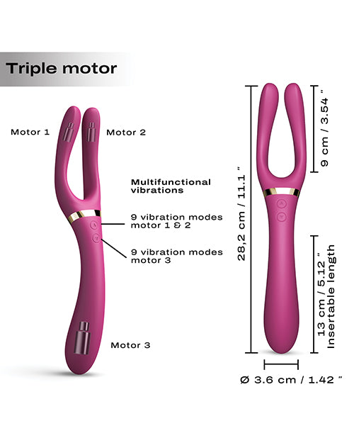 =Dorcel Infinite Joy Bendable Forked Vibrator - Plum