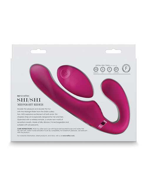 ShiShi Midnight Rider Rechargeable Strapless Strap on w/Remote - Pink