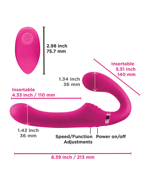 ShiShi Midnight Rider Rechargeable Strapless Strap on w/Remote - Pink