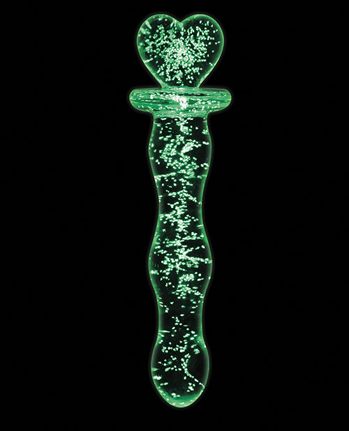 Firefly Heart a Glow Glass Dildo - Clear