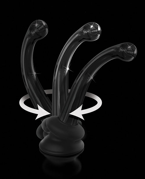Icicles No. 87 Hand Blown Glass G-Spot Massager w/Suction Cup - Black