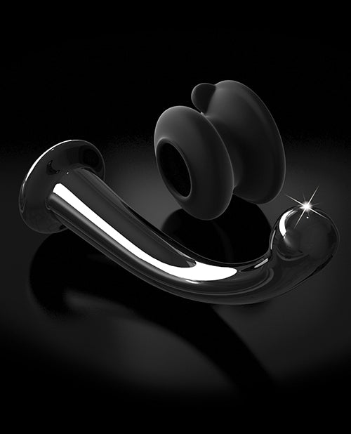 Icicles No. 87 Hand Blown Glass G-Spot Massager w/Suction Cup - Black