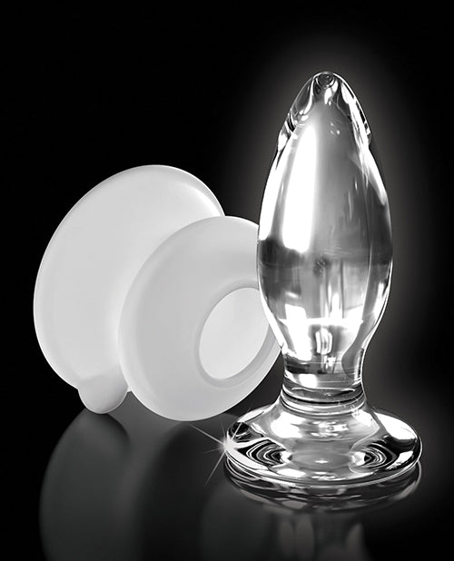 Icicles No. 91 Hand Blown Glass Butt Plug w/Suction Cup - Clear
