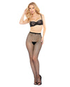 Fishnet Pantyhose w/Rhinestones Black O/S