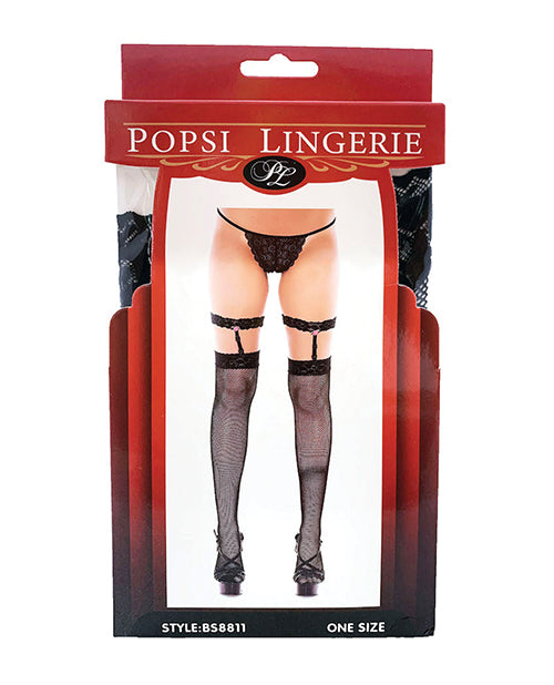 Leg Garter Thigh High Black O/S