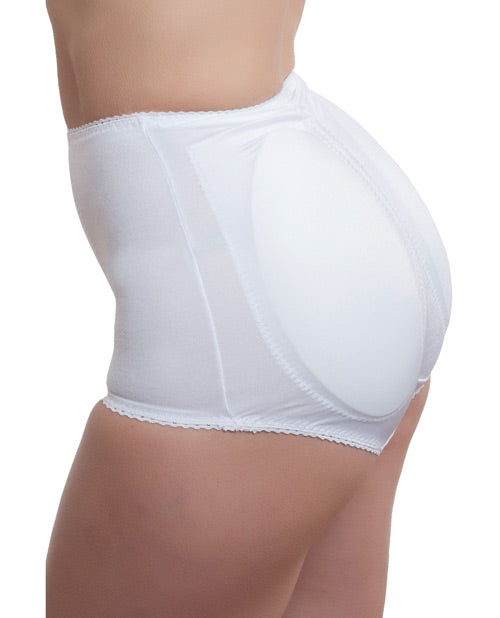 Rago Shapewear Rear Shaper Panty Brief Light Shaping w/Removable Contour Pads - White