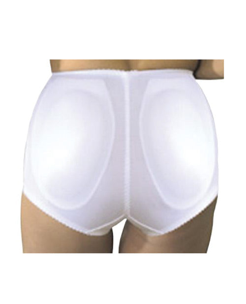 Rago Shapewear Rear Shaper Panty Brief Light Shaping w/Removable Contour Pads - White