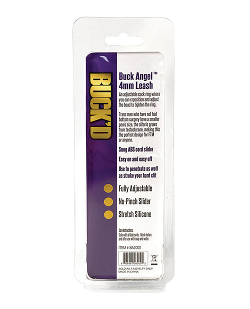 Buck'd Buck Angel 4 mm Leash - Black