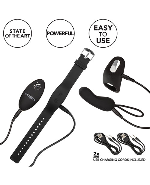 Silicone Remote Foreplay Set - Black