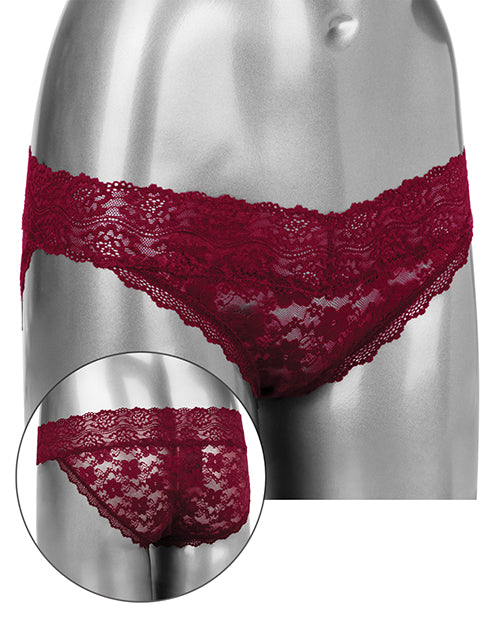 Remote Control Lace Panty Set - Burgundy